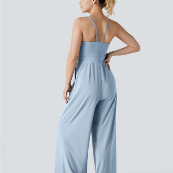 HALARA Blue Wide-Leg Jumpsuit with Spaghetti Straps - Picture 3 of 8
